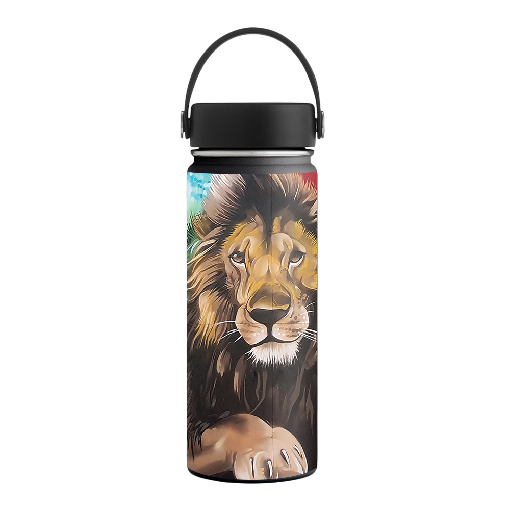 Picture of MightySkins HFWI18-Split Lion Skin for Hydro Flask 18 oz Wide Mouth - Split Lion