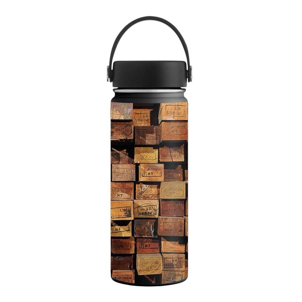 Picture of MightySkins HFWI18-Stacked Wood Skin for Hydro Flask 18 oz Wide Mouth - Stacked Wood