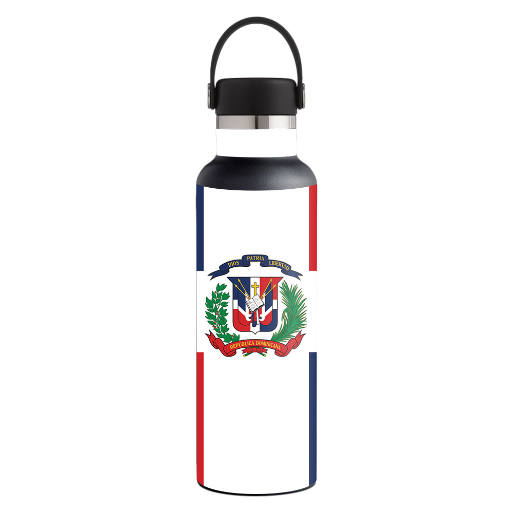 Picture of MightySkins HFST21-Dominican Flag Skin for Hydro Flask 21 oz Standard Mouth - Dominican Flag