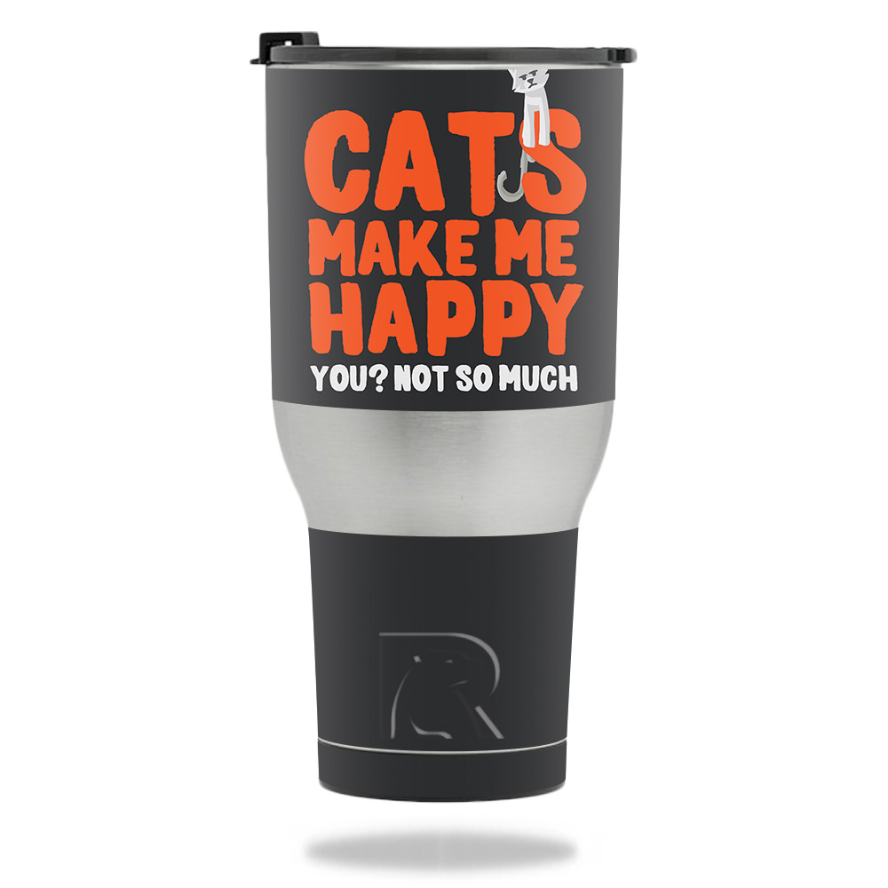 RTTUM4017-Cats Make Me Happy Skin for Rtic Tumbler 40 oz 2017 - Cats Make Me Happy -  MightySkins