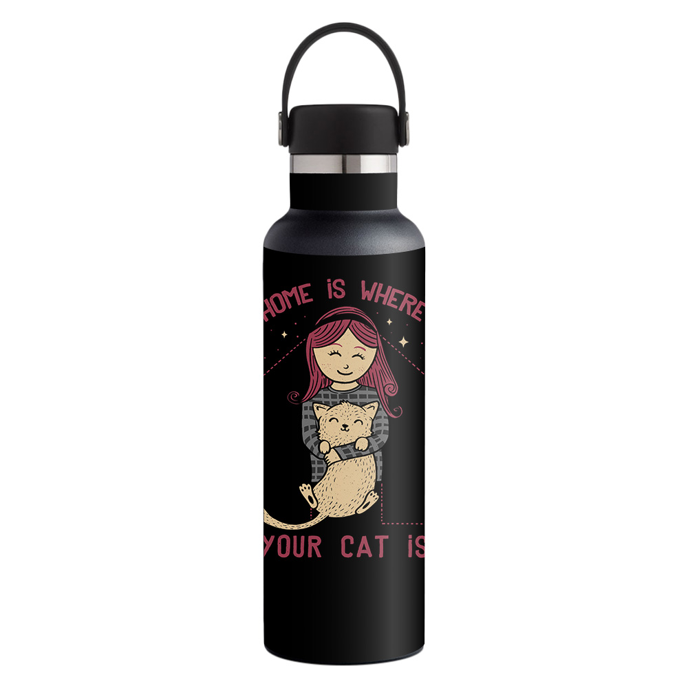 Picture of MightySkins HFST21-Where Your Cat Is Skin for Hydro Flask 21 oz Standard Mouth - Where Your Cat Is