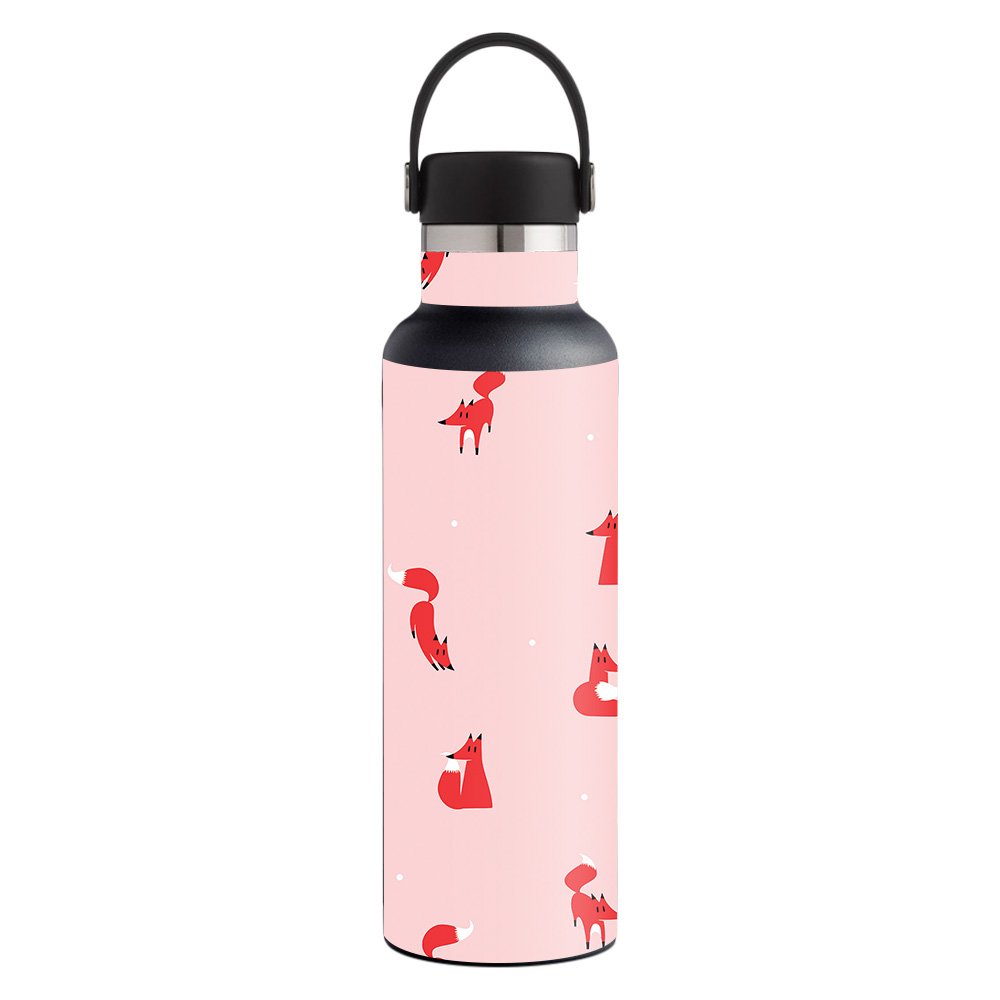 Picture of MightySkins HFST21-Winter Fox Pattern Skin for Hydro Flask 21 oz Standard Mouth - Winter Fox Pattern