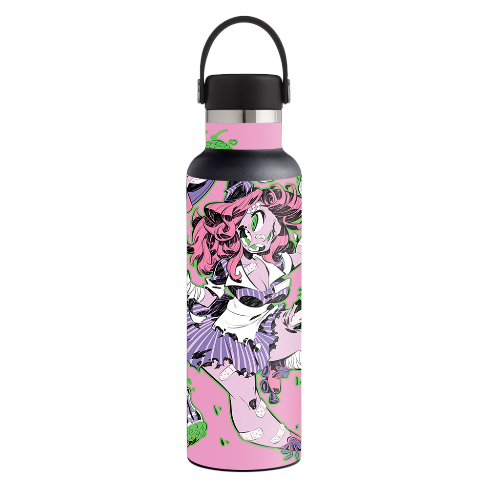 Picture of MightySkins HFST21-Zombie Waitress Skin for Hydro Flask 21 oz Standard Mouth - Zombie Waitress