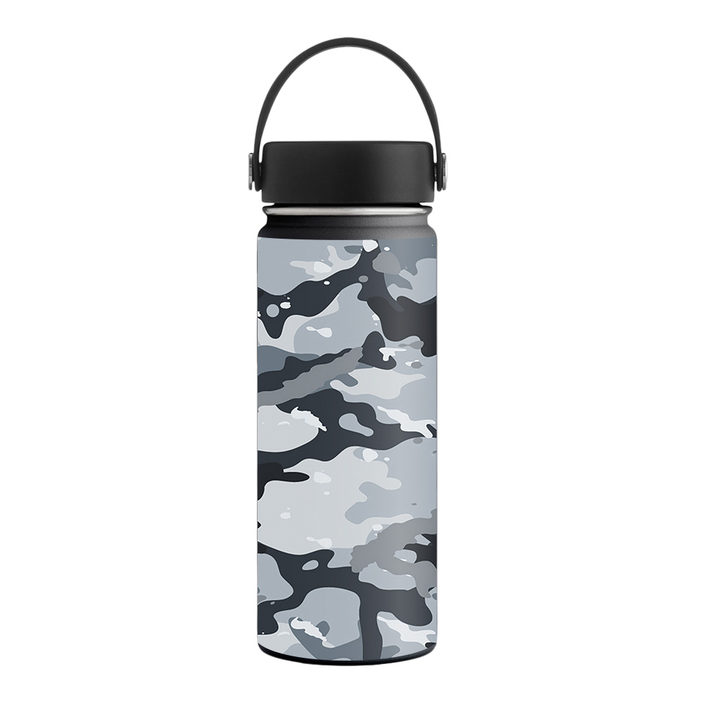 Picture of MightySkins HFWI18-Gray Camouflage Skin for Hydro Flask 18 oz Wide Mouth - Gray Camouflage