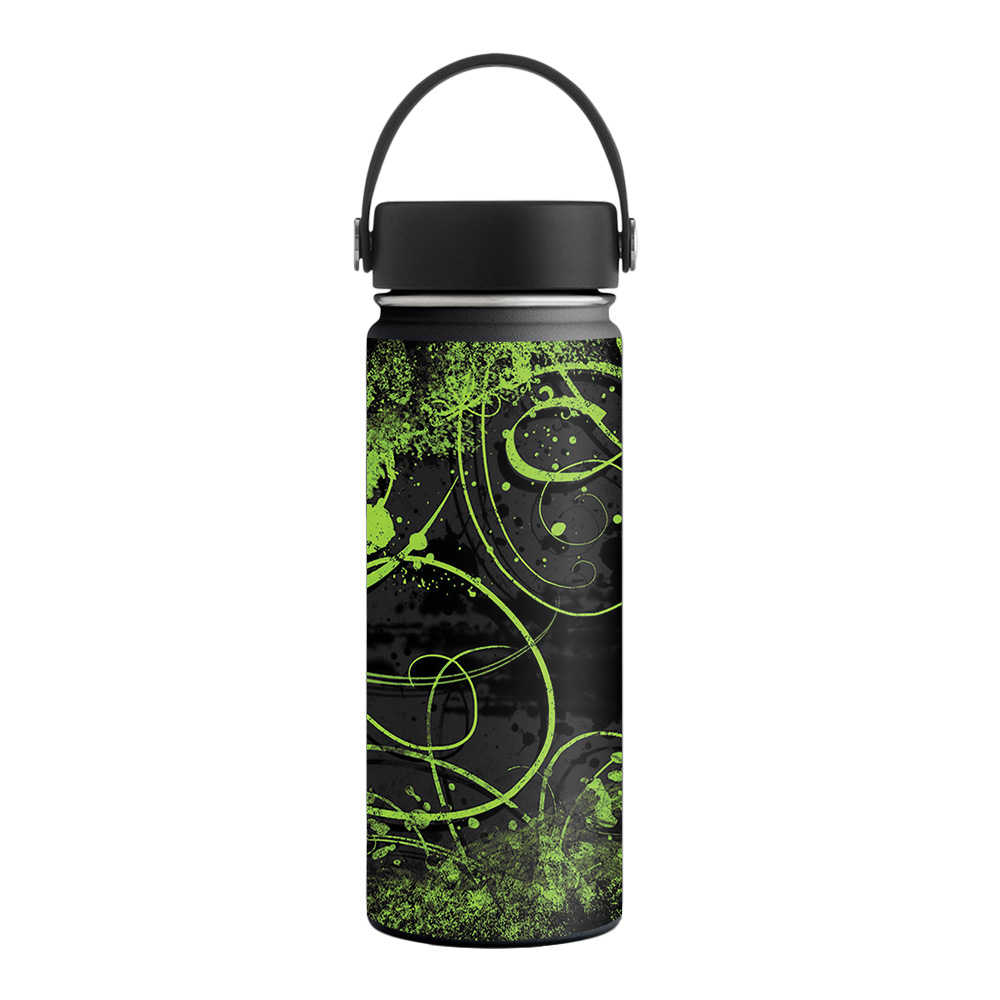 Picture of MightySkins HFWI18-Green Distortion Skin for Hydro Flask 18 oz Wide Mouth - Green Distortion