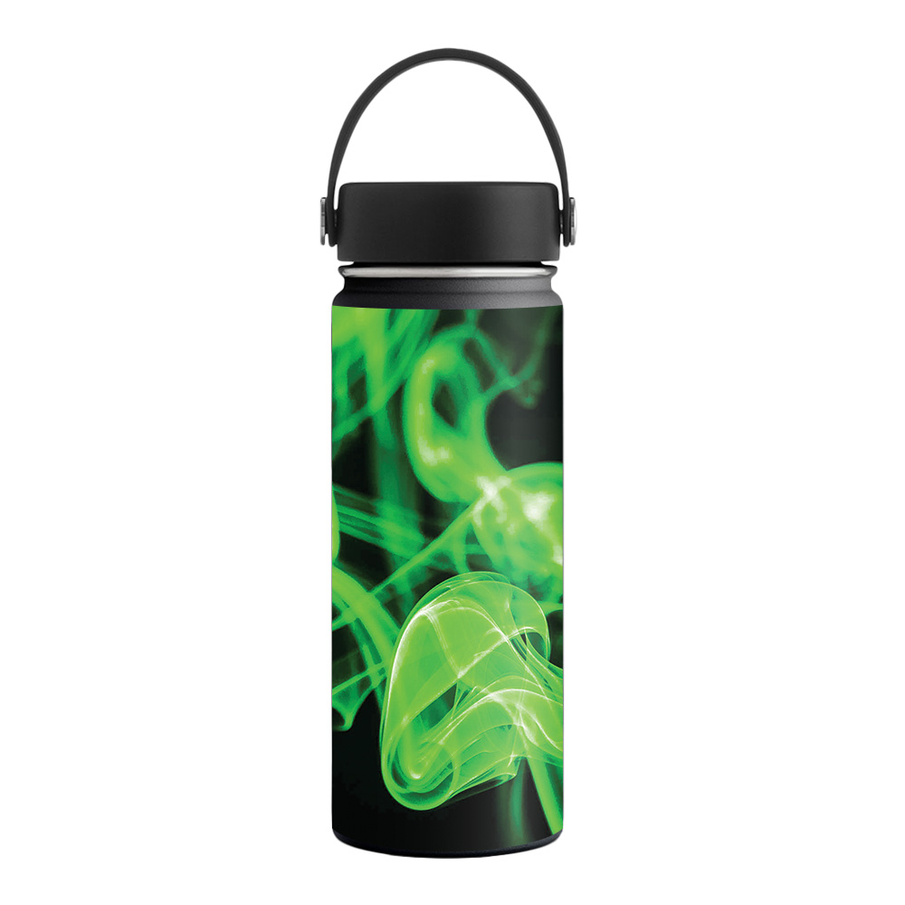 Picture of MightySkins HFWI18-Green Flames Skin for Hydro Flask 18 oz Wide Mouth - Green Flames