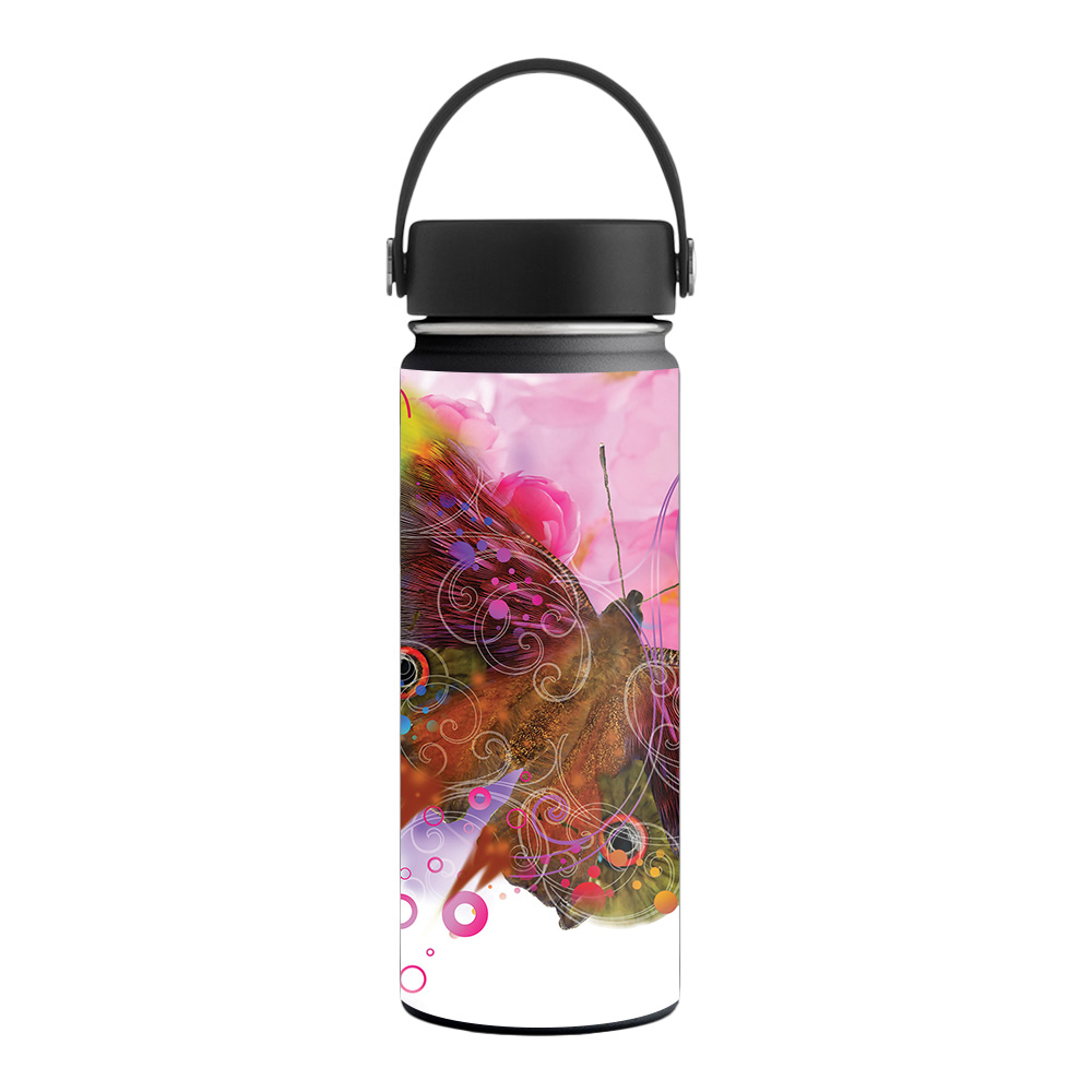 Picture of MightySkins HFWI18-Hippie Butterfly Skin for Hydro Flask 18 oz Wide Mouth - Hippie Butterfly