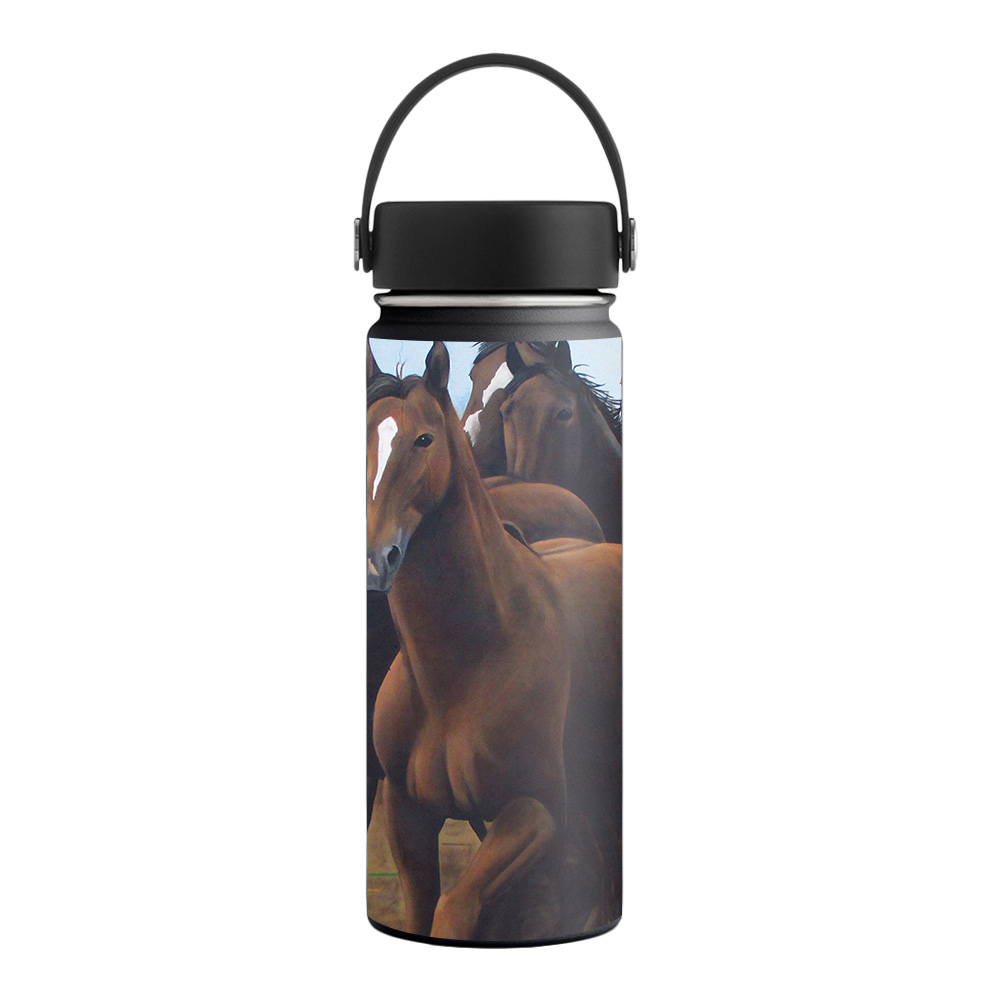 Picture of MightySkins HFWI18-Horse Stampede Skin for Hydro Flask 18 oz Wide Mouth - Horse Stampede