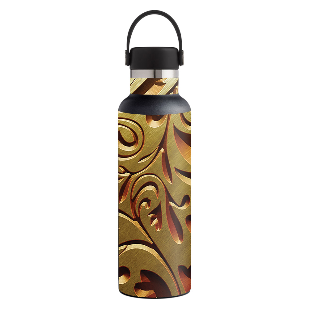 Picture of MightySkins HFST21-Mosaic Gold Skin for Hydro Flask 21 oz Standard Mouth - Mosaic Gold