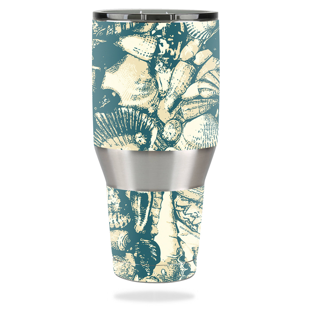 Picture of MightySkins OZTUM40-Tan Seashells Skin for Ozark Trail 40 oz Tumbler - Tan Seashells