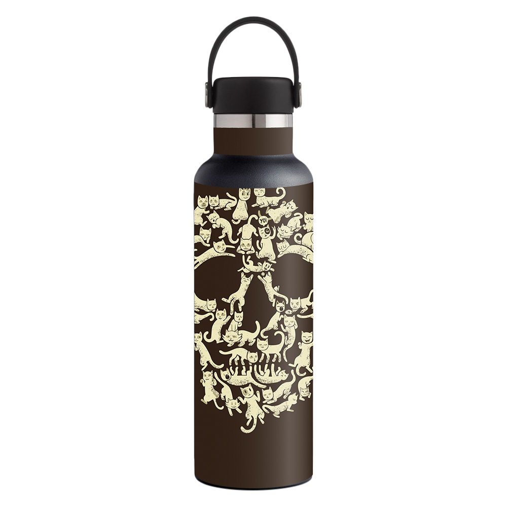 Picture of MightySkins HFST21-Cat Skull Skin for Hydro Flask 21 oz Standard Mouth - Cat Skull