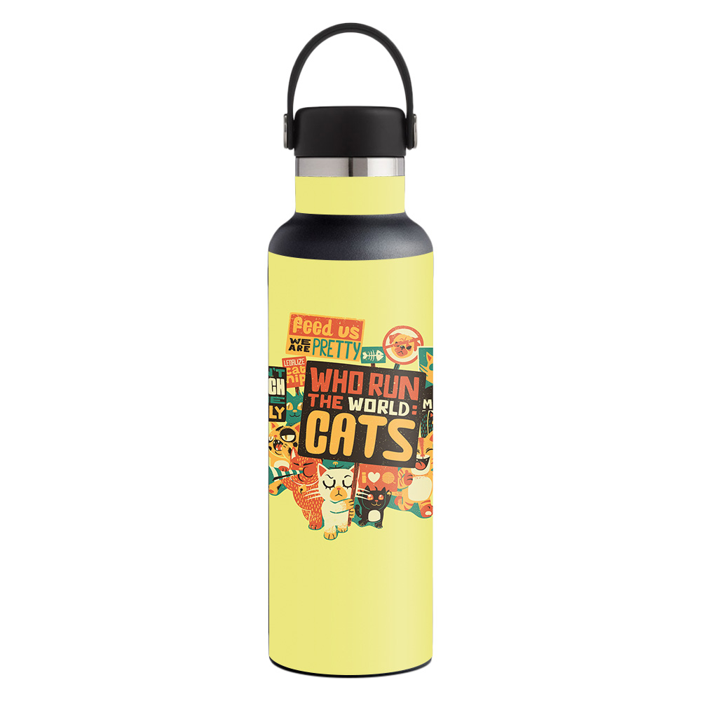 Picture of MightySkins HFST21-Cats Run The World Skin for Hydro Flask 21 oz Standard Mouth - Cats Run the World