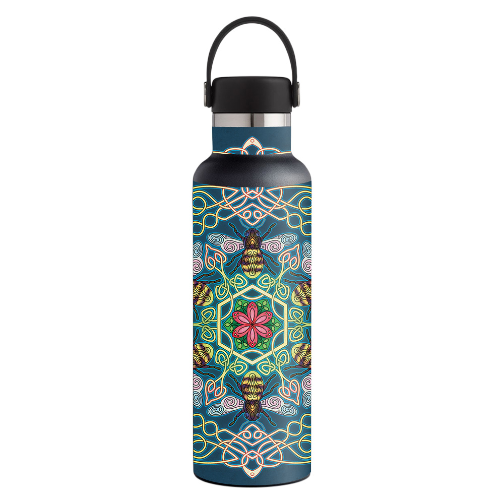 Picture of MightySkins HFST21-Celtic Bees Skin for Hydro Flask 21 oz Standard Mouth - Celtic Bees