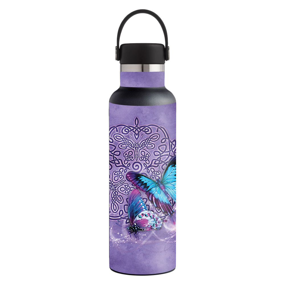 Picture of MightySkins HFST21-Celtic Butterflies Skin for Hydro Flask 21 oz Standard Mouth - Celtic Butterflies