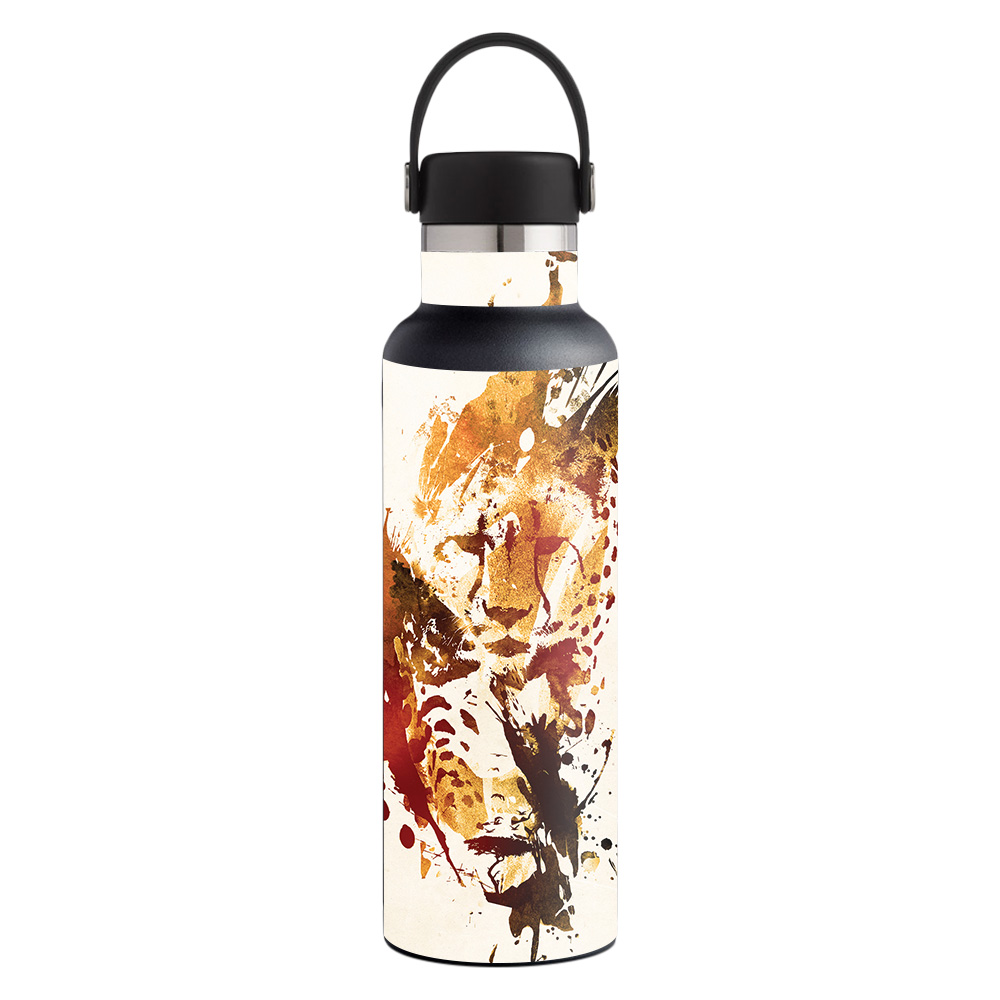 Picture of MightySkins HFST21-Cheetah Splatter Skin for Hydro Flask 21 oz Standard Mouth - Cheetah Splatter