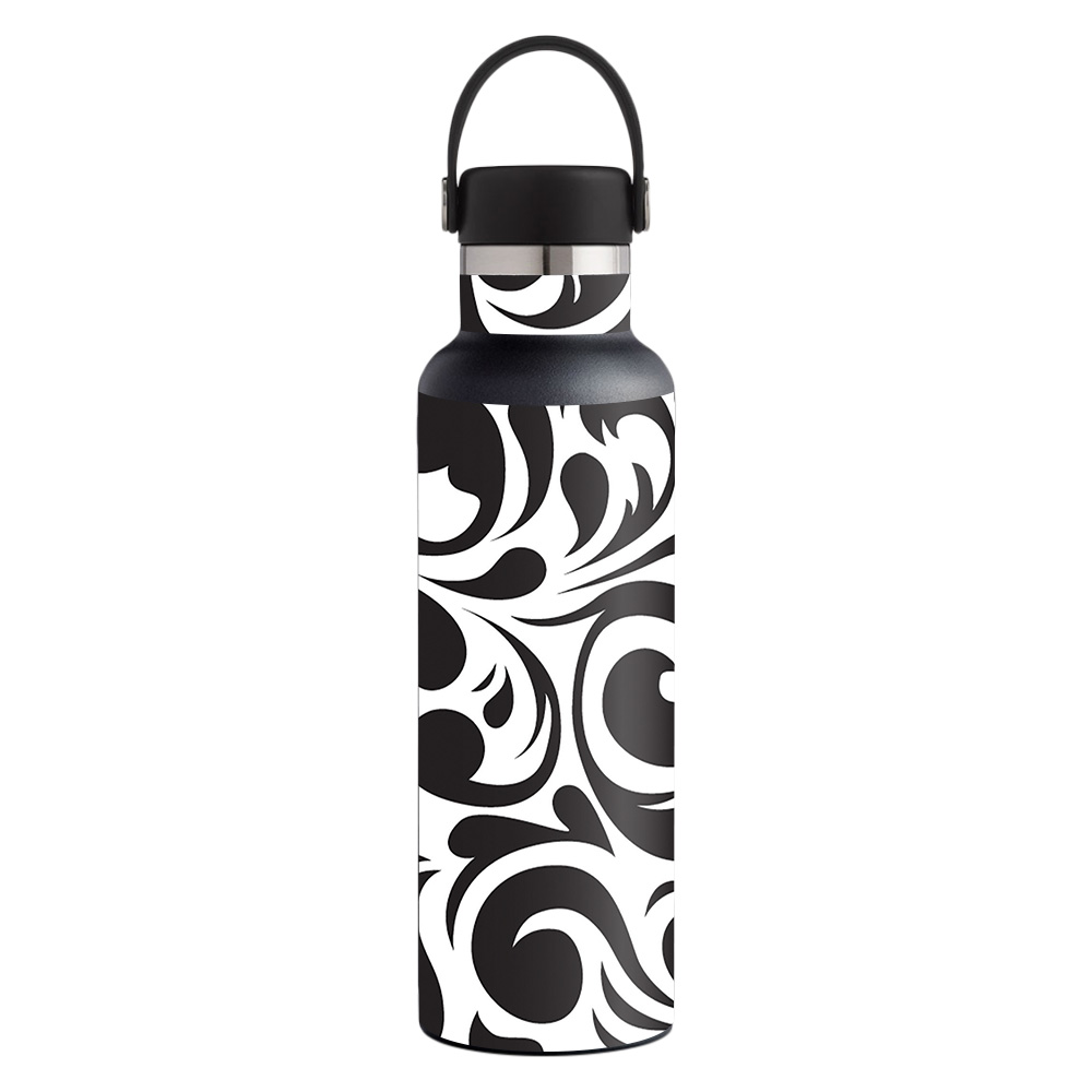Picture of MightySkins HFST21-Swirly Black Skin for Hydro Flask 21 oz Standard Mouth - Swirly Black