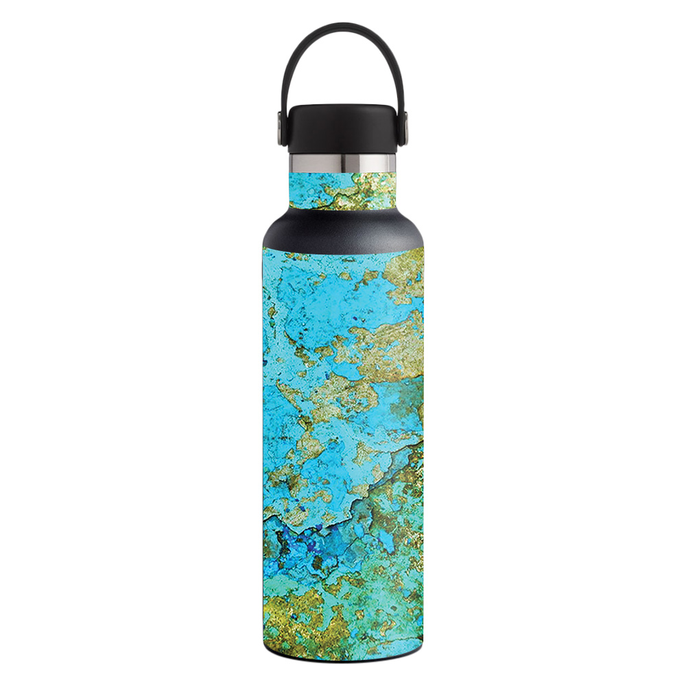 Picture of MightySkins HFST21-Teal Marble Skin for Hydro Flask 21 oz Standard Mouth - Teal Marble