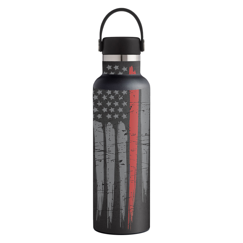 Picture of MightySkins HFST21-Thin Red Line Skin for Hydro Flask 21 oz Standard Mouth - Thin Red Line