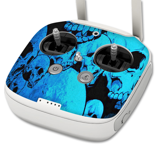 DJPH3PROCO-Blue Skulls Skin for Dji Phantom 3 Professional Quadcopter Drone Controller Wrap Cover Sticker - Blue Skulls -  MightySkins