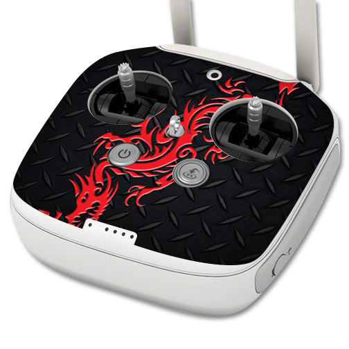 DJPH3PROCO-Red Dragon Skin for Dji Phantom 3 Professional Quadcopter Drone Controller Wrap Cover Sticker - Red Dragon -  MightySkins