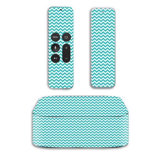 Picture of MightySkins APTV4-Turquoise Chevron Skin for Apple TV 4th Gen 2015 Wrap Cover Sticker - Turquoise Chevron