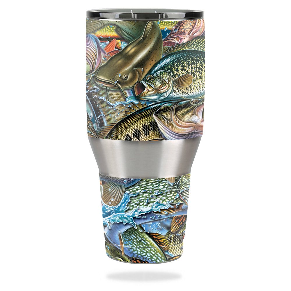Picture of MightySkins OZTUM40-Action Fish Puzzle Skin for Ozark Trail 40 oz Tumbler - Action Fish Puzzle