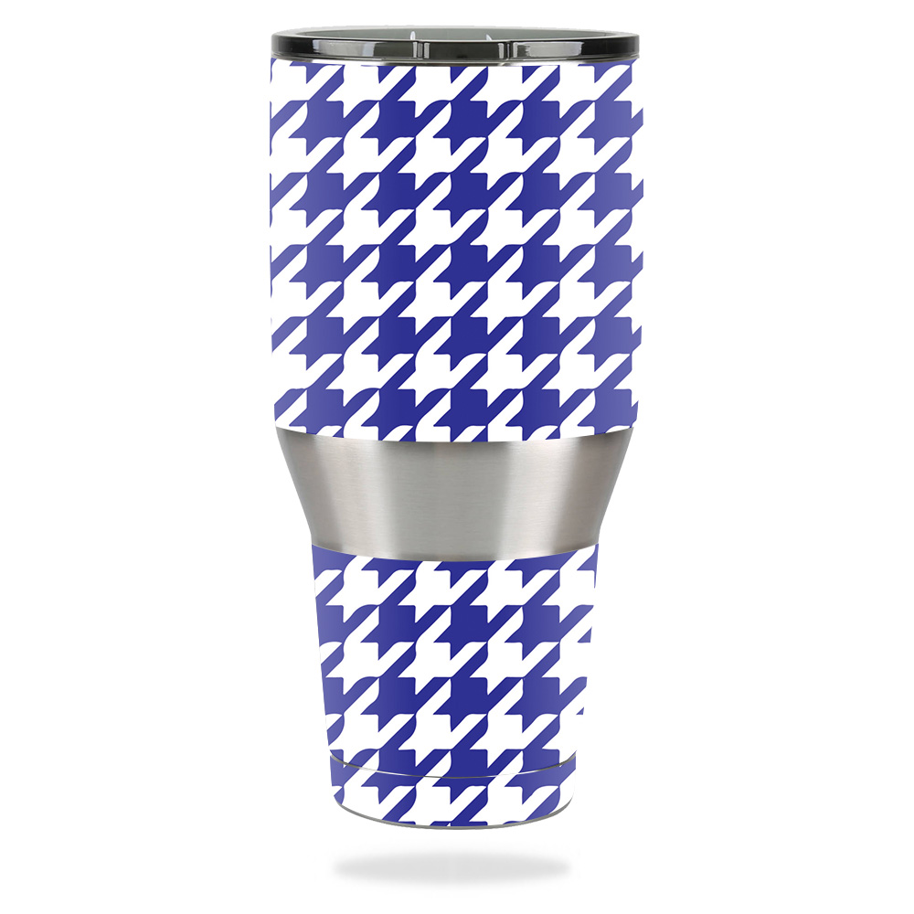 Picture of MightySkins OZTUM40-Blue Houndstooth Skin for Ozark Trail 40 oz Tumbler - Blue Houndstooth