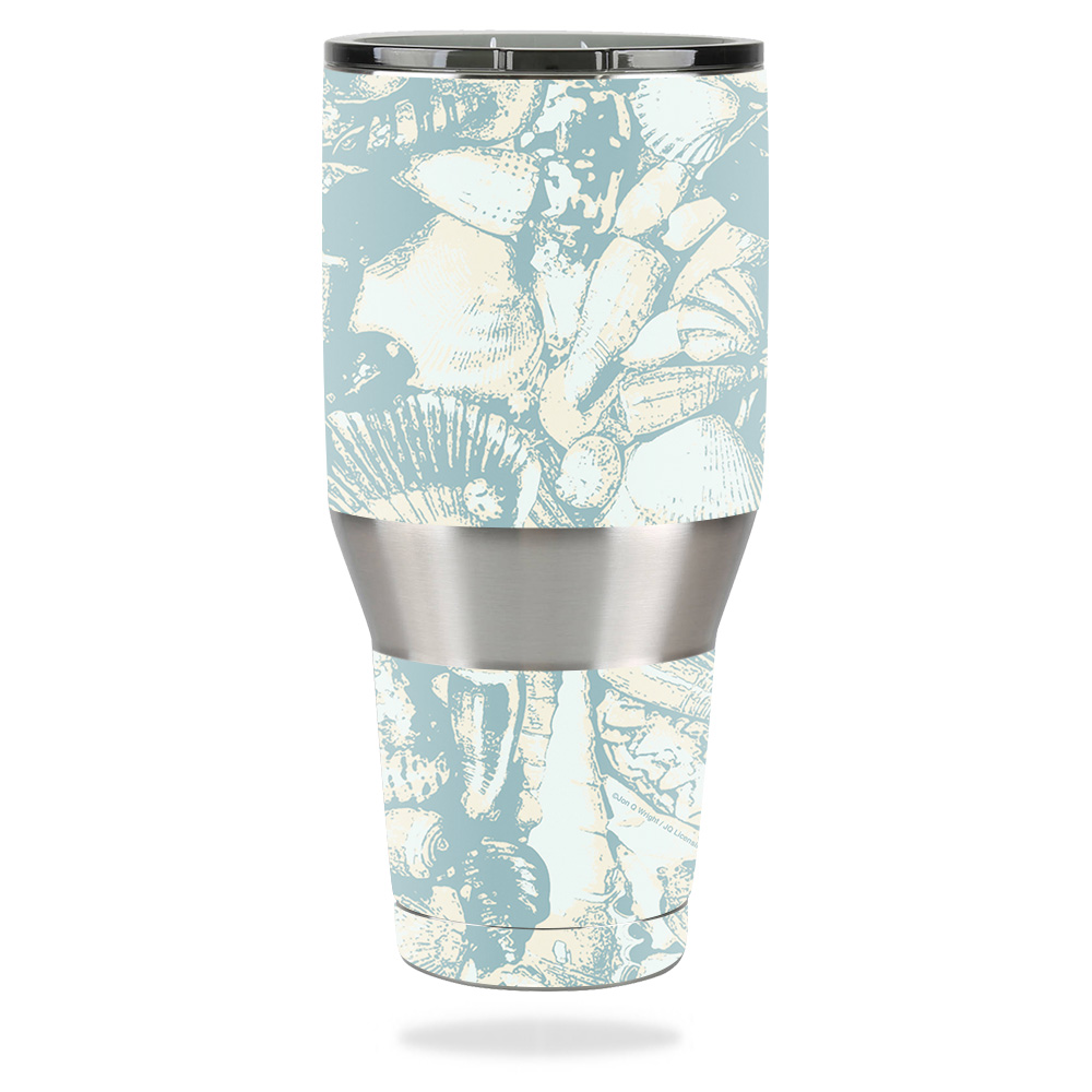 Picture of MightySkins OZTUM40-Blue Seashells Skin for Ozark Trail 40 oz Tumbler - Blue Seashells