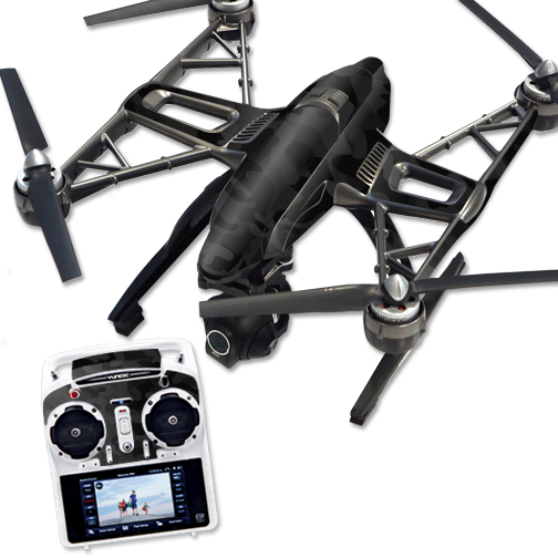 YUQ500-Black Camo Skin for Yuneec Q500 & Q500 Plus Quadcopter Drone Wrap Cover Sticker - Black Camo -  MightySkins