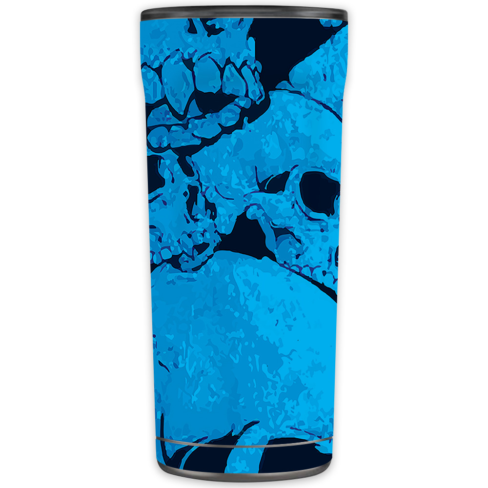Picture of MightySkins OTEL20-Blue Skulls Skin for Otterbox Elevation Tumbler 20 oz - Blue Skulls