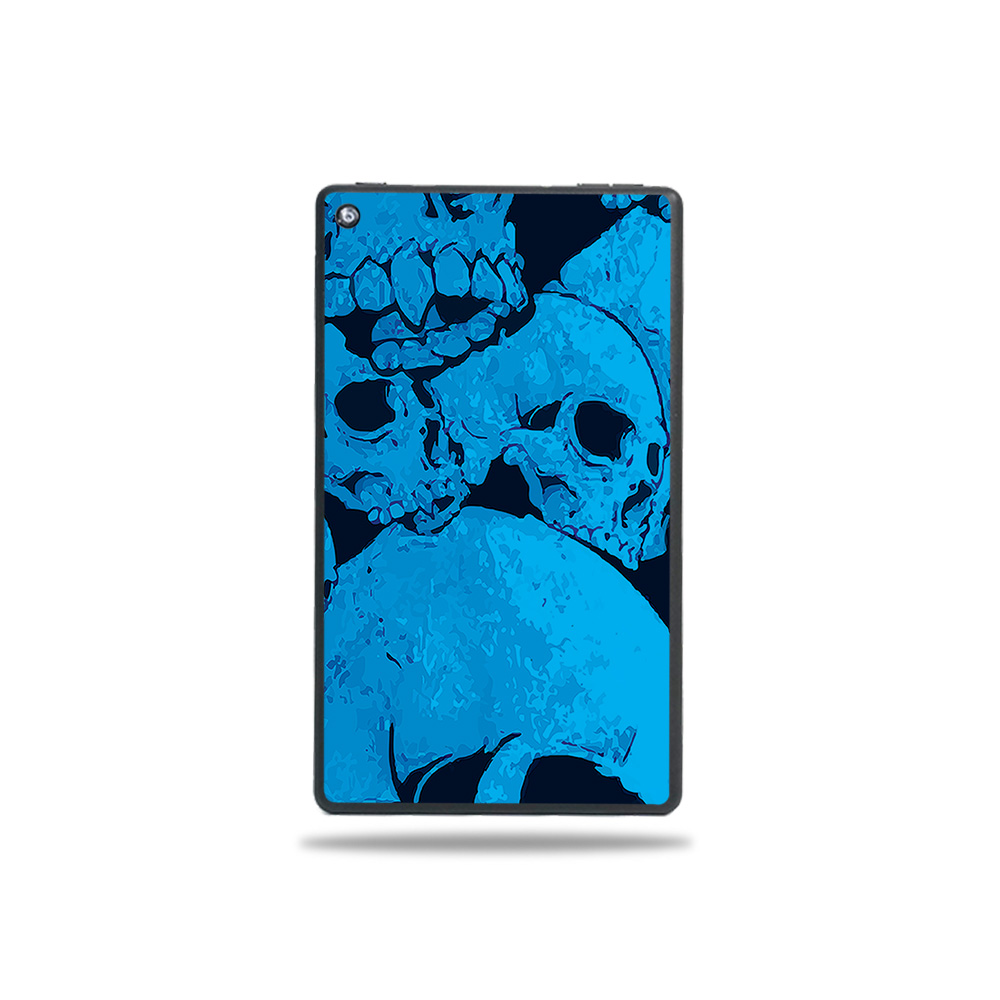 Picture of MightySkins AMFI719-Blue Skulls Skin for Amazon Fire 7 Tablet 2019 - Blue Skulls