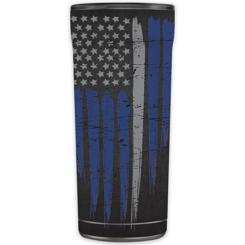Picture of MightySkins OTEL20-Thin White Line Skin for Otterbox Elevation Tumbler 20 oz - Thin White Line