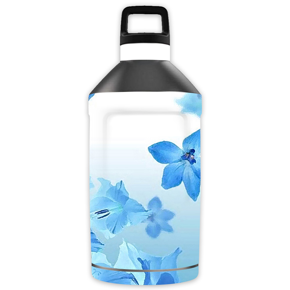 Picture of MightySkins OTEL64-Blue Flowers Skin for Otterbox Elevation Tumbler 64 oz - Blue Flowers
