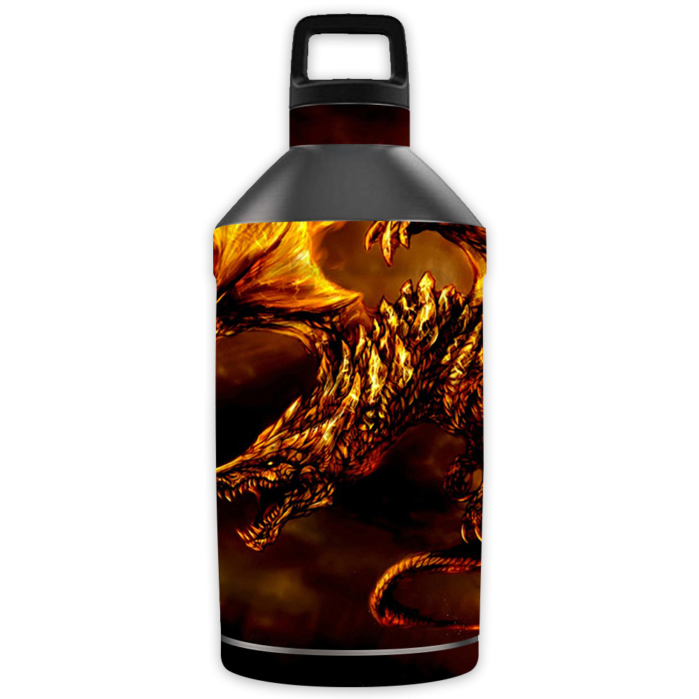 Picture of MightySkins OTEL64-Golden Dragon Skin for Otterbox Elevation Tumbler 64 oz - Golden Dragon