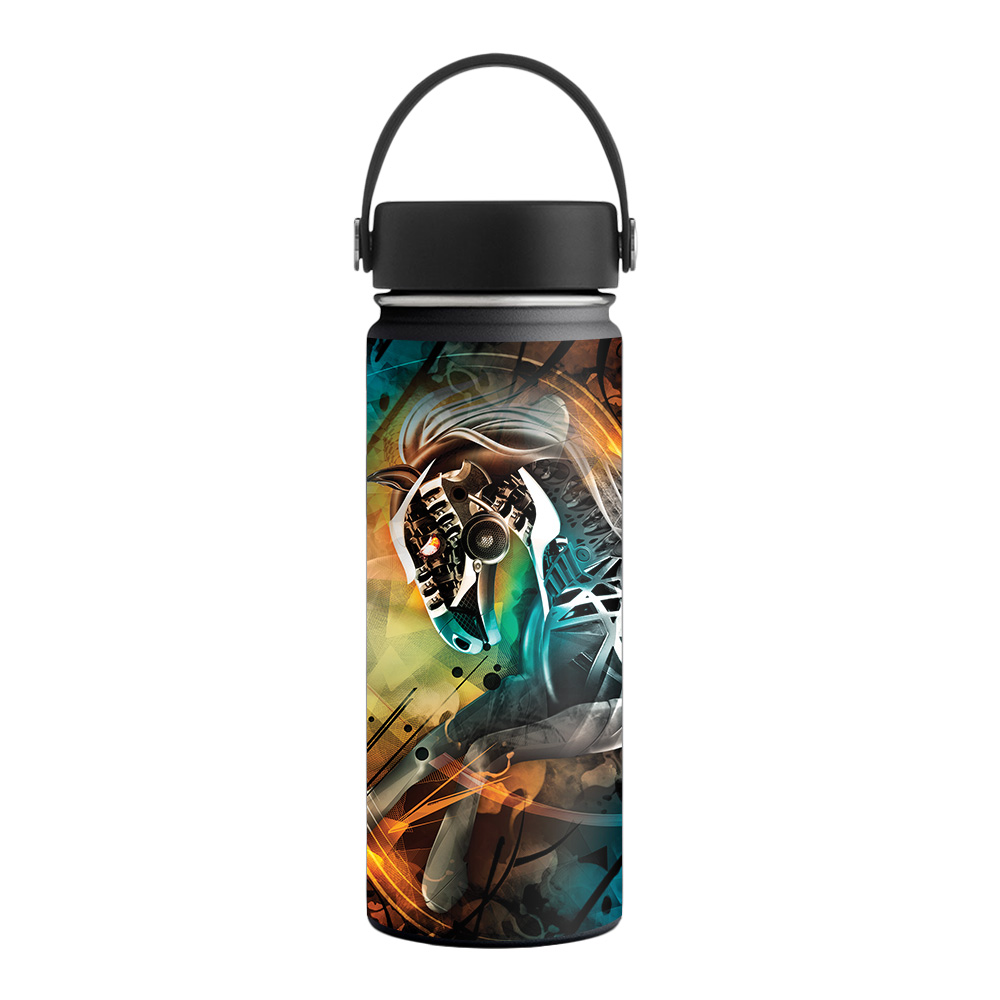 Picture of MightySkins HFWI18-Mechanical Horse Skin for Hydro Flask 18 oz Wide Mouth - Mechanical Horse