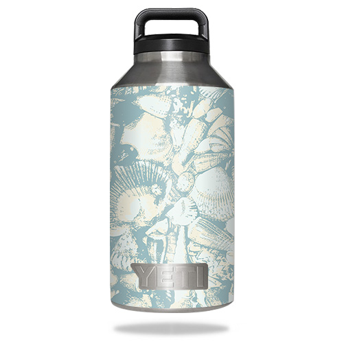 Picture of MightySkins YERABOT64-Blue Seashells Skin for Yeti Rambler Bottle 64 oz - Blue Seashells