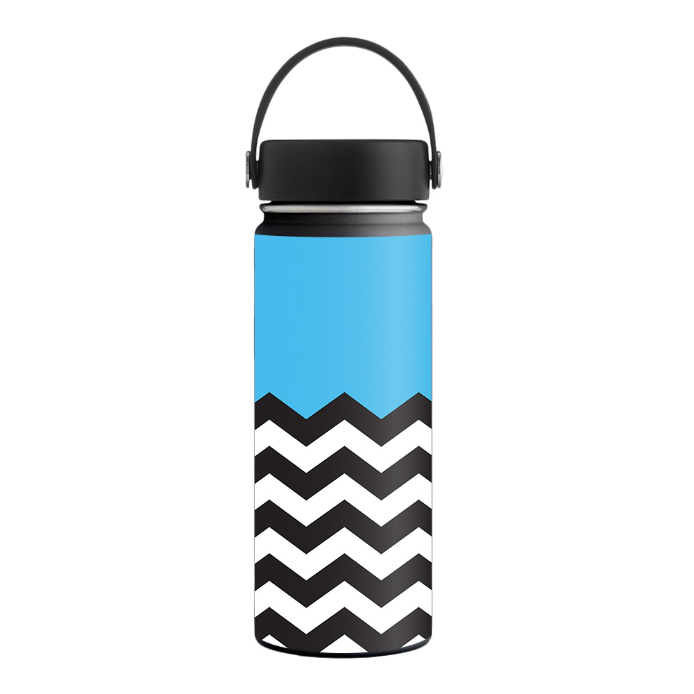 Picture of MightySkins HFWI18-Baby Blue Chevron Skin for Hydro Flask 18 oz Wide Mouth - Baby Blue Chevron
