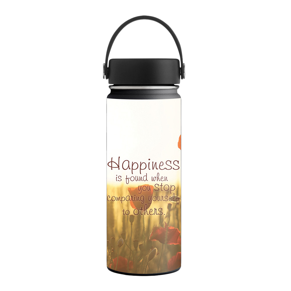 Picture of MightySkins HFWI18-Be Happy Skin for Hydro Flask 18 oz Wide Mouth - Be Happy