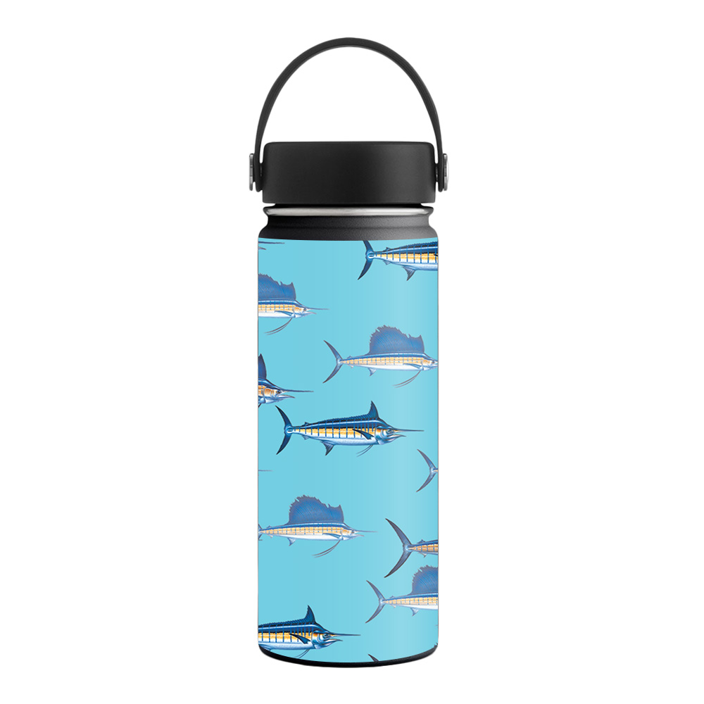 Picture of MightySkins HFWI18-Billfish Stripes Skin for Hydro Flask 18 oz Wide Mouth - Billfish Stripes
