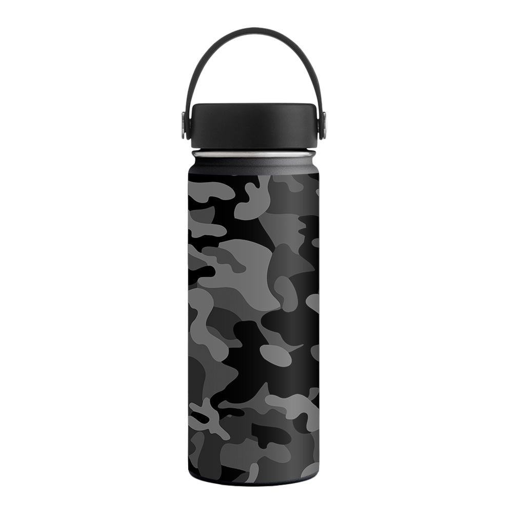 Picture of MightySkins HFWI18-Black Camo Skin for Hydro Flask 18 oz Wide Mouth - Black Camo