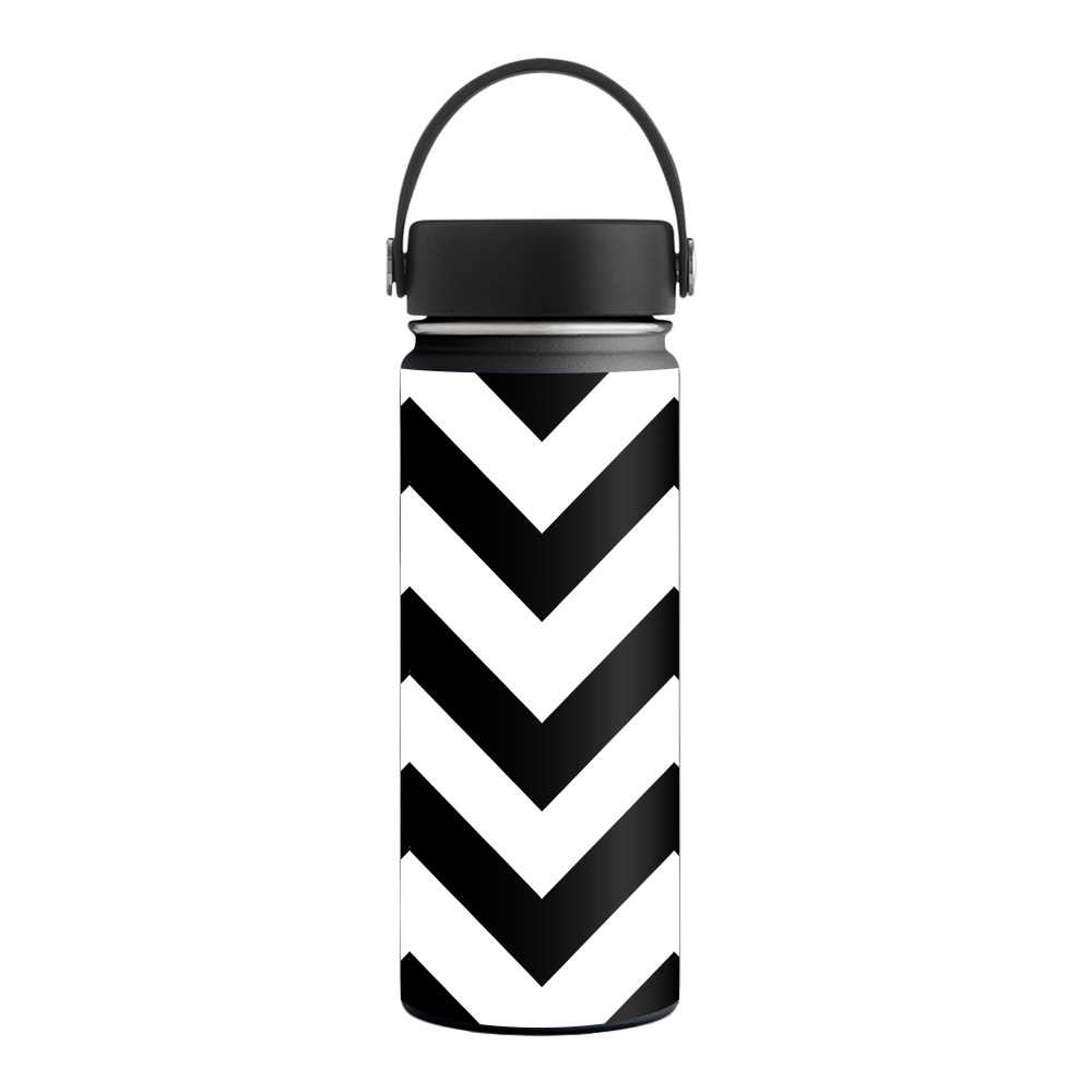 Picture of MightySkins HFWI18-Black Chevron Skin for Hydro Flask 18 oz Wide Mouth - Black Chevron