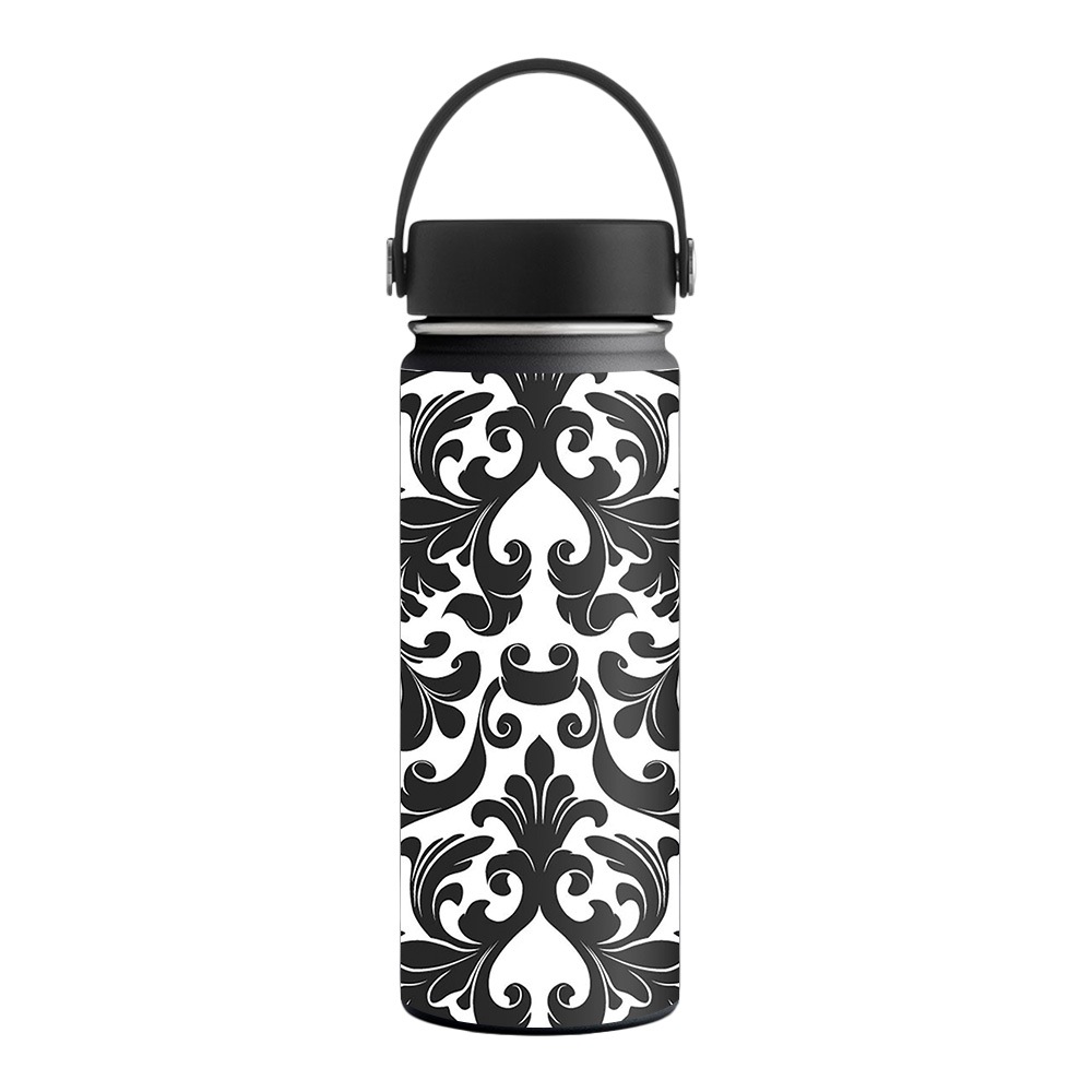Picture of MightySkins HFWI18-Black Damask Skin for Hydro Flask 18 oz Wide Mouth - Black Damask