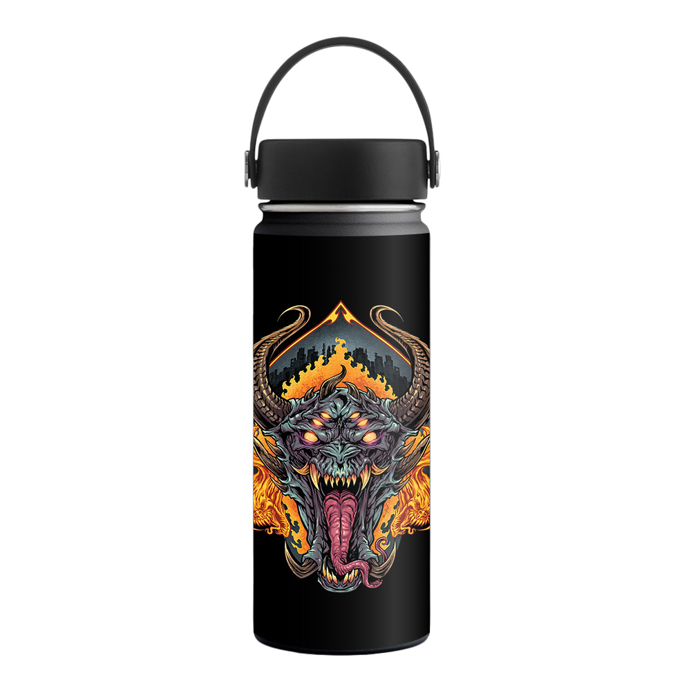 Picture of MightySkins HFWI18-Demon Face Skin for Hydro Flask 18 oz Wide Mouth - Demon Face