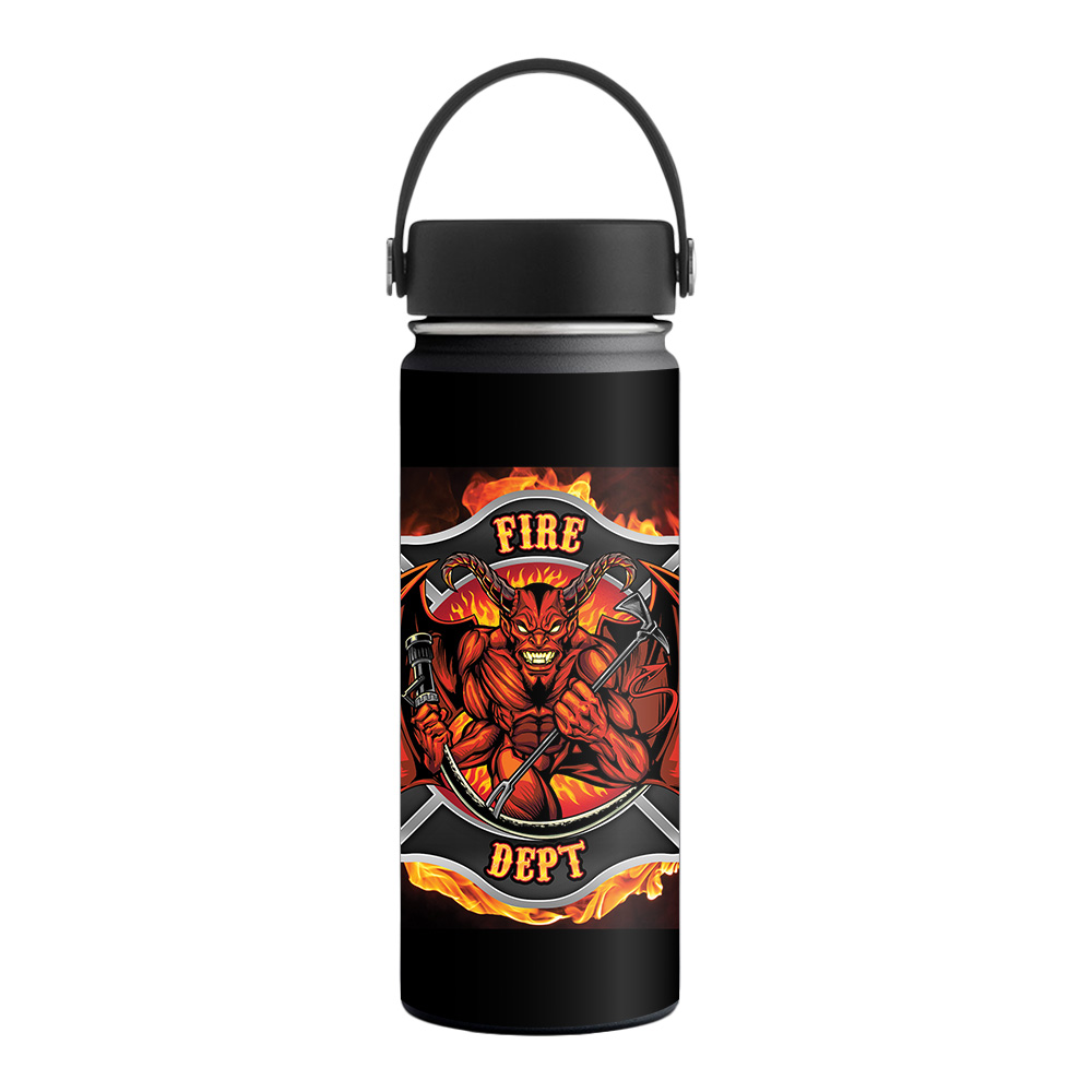 Picture of MightySkins HFWI18-Devil Fire Dept Skin for Hydro Flask 18 oz Wide Mouth - Devil Fire Dept
