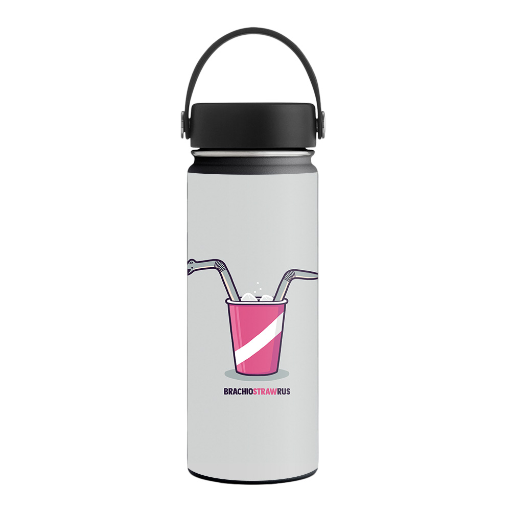 Picture of MightySkins HFWI18-Dino Straw Skin for Hydro Flask 18 oz Wide Mouth - Dino Straw