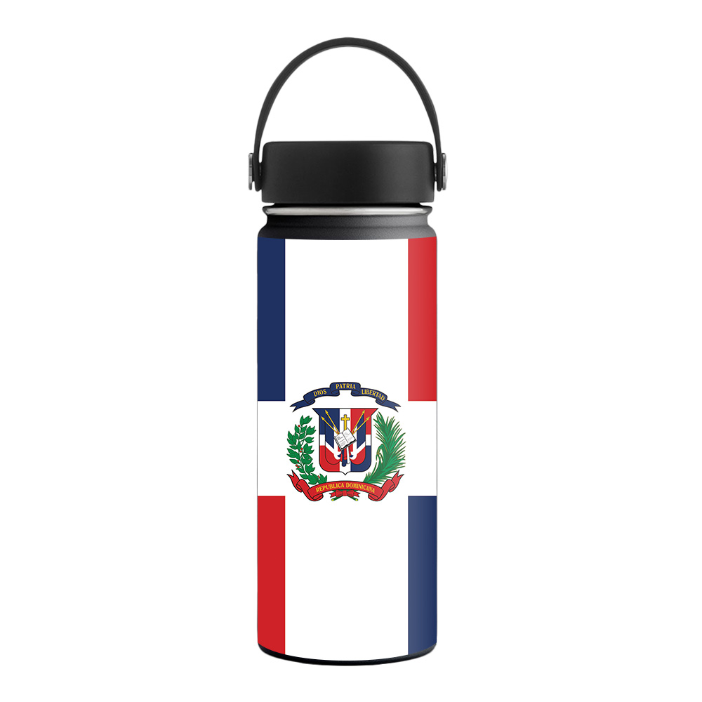 Picture of MightySkins HFWI18-Dominican Flag Skin for Hydro Flask 18 oz Wide Mouth - Dominican Flag