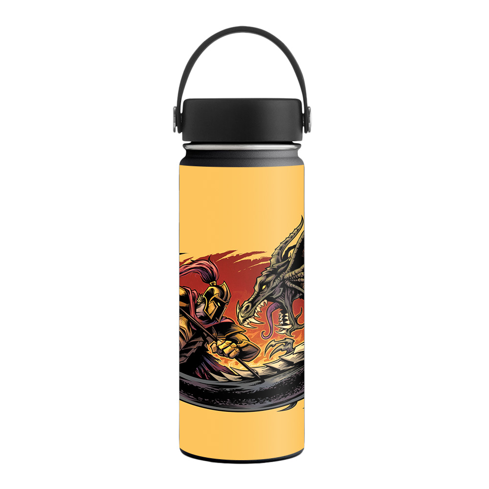 Picture of MightySkins HFWI18-Dragon And Knight Skin for Hydro Flask 18 oz Wide Mouth - Dragon & Knight