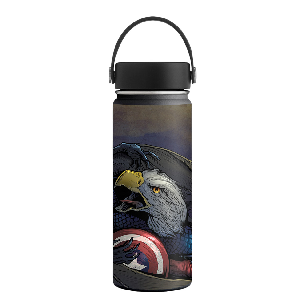 Picture of MightySkins HFWI18-Eagle Bat Fight Skin for Hydro Flask 18 oz Wide Mouth - Eagle Bat Fight