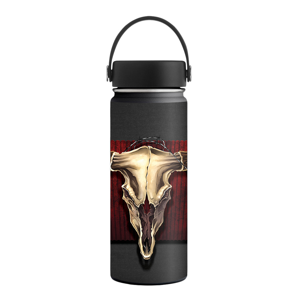 Picture of MightySkins HFWI18-Steer Skull Skin for Hydro Flask 18 oz Wide Mouth - Steer Skull