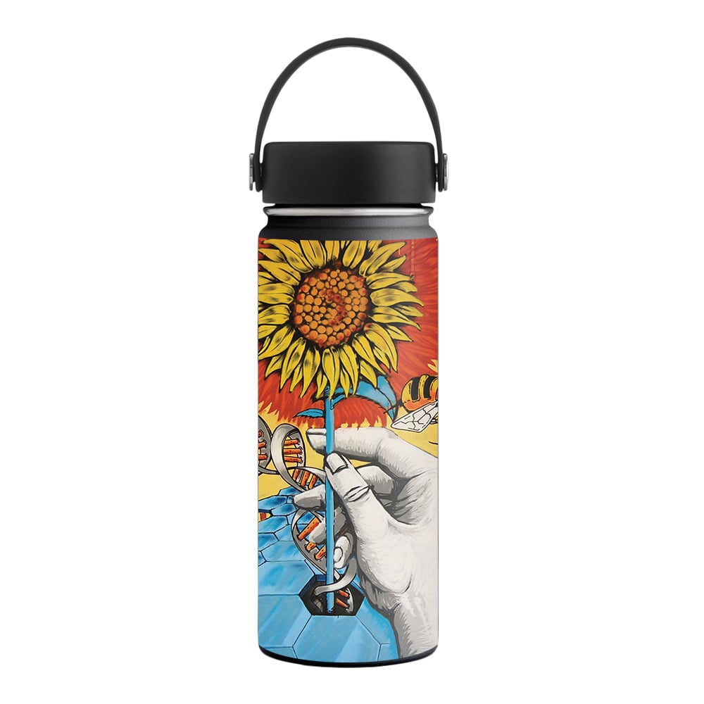 Picture of MightySkins HFWI18-Sunflower Dna Skin for Hydro Flask 18 oz Wide Mouth - Sunflower Dna